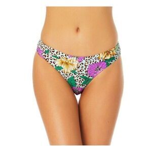 CALIFORNIA SUNSHINE Women's Light Blue Banded-Waist Hipster Swimsuit Bottom L
